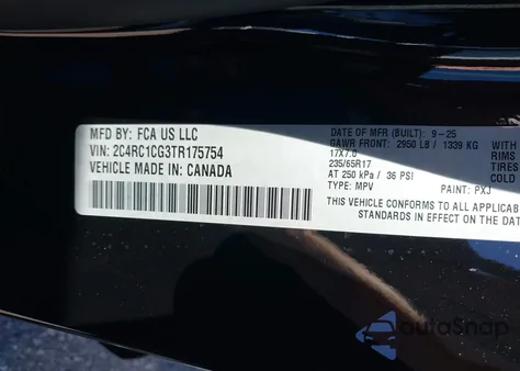 2026 Chrysler Voyager Lx z USA, uszkodzony, nr VIN 2C4RC1CG3TR175754